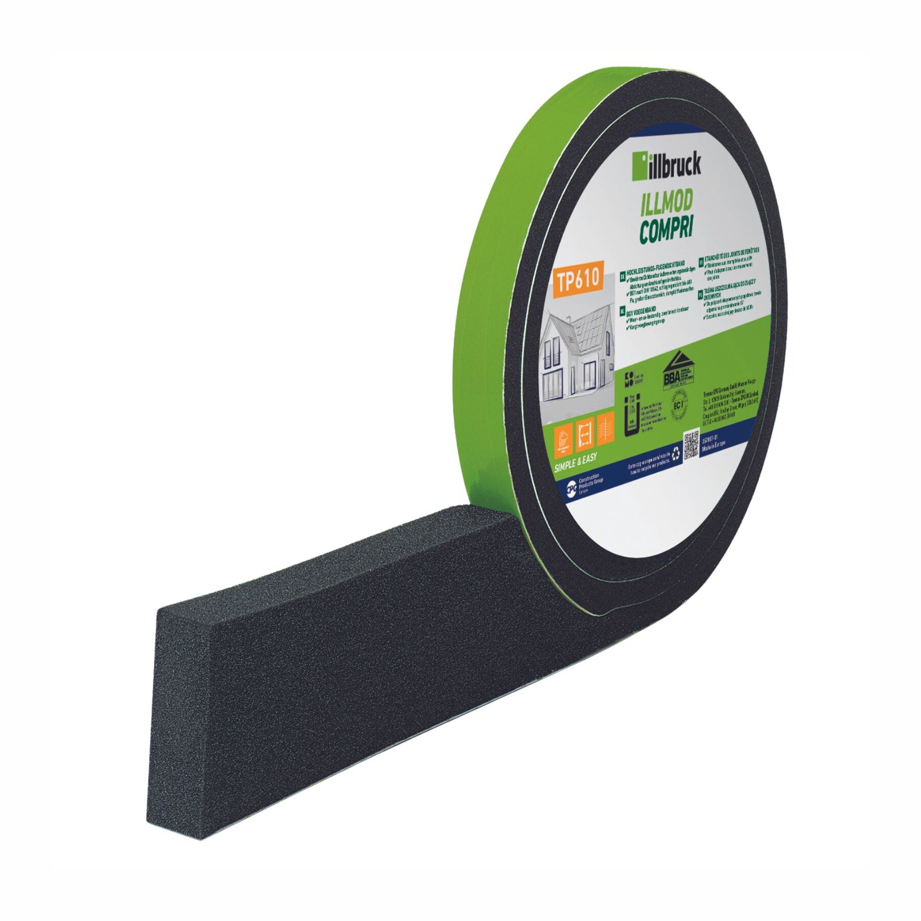 RESTPOSTEN illbruck TP610 HC Hochleistungs Dichtband anthrazit 20/13-20 2m/Rolle