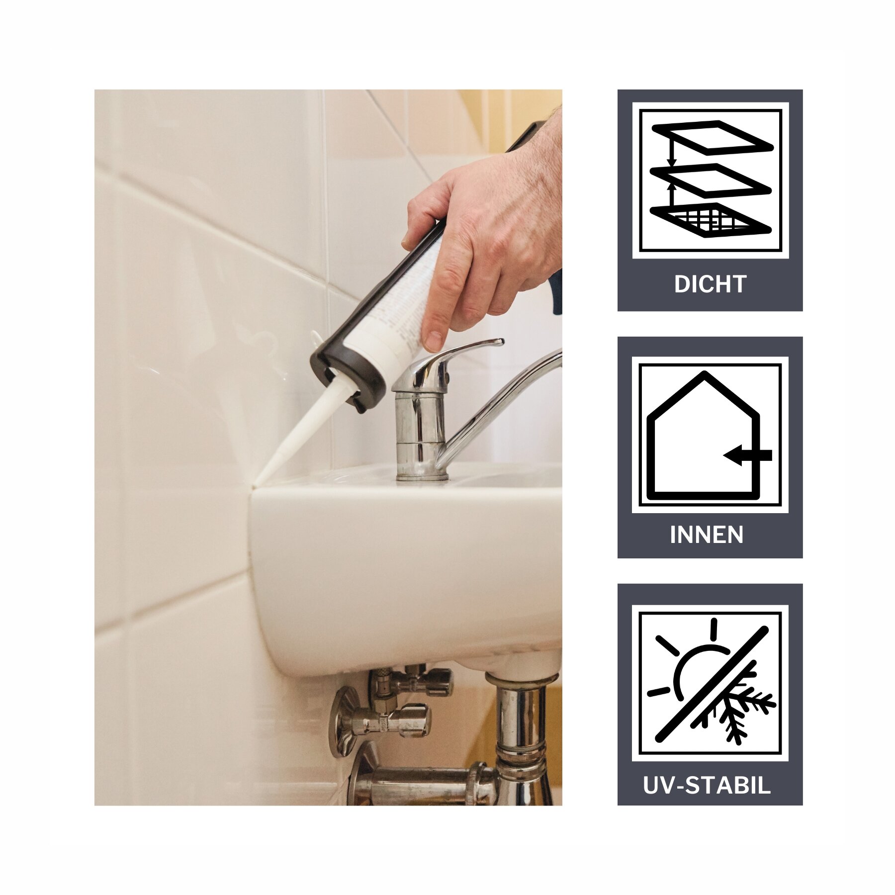 duBAUST Fortix Multisilikon Innen/Aussen Sanitär Bau Universalsilikon 280ml