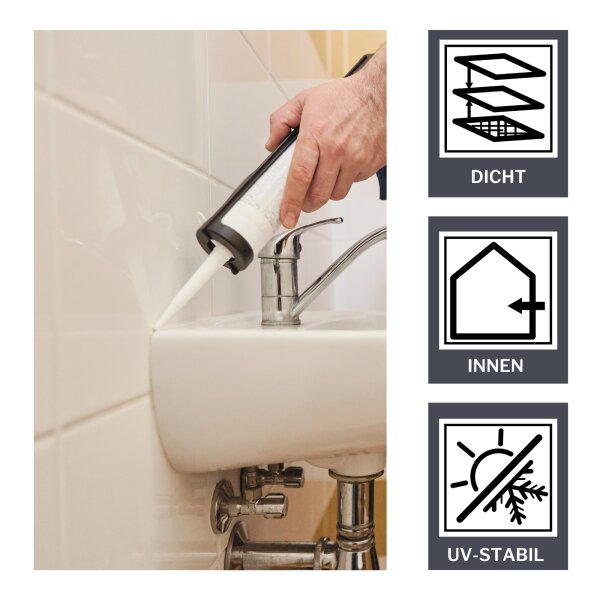 duBAUST Fortix Multisilikon Innen/Aussen Sanitär Bau Universalsilikon 280ml