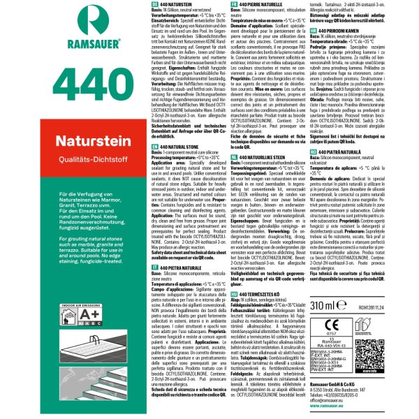 Ramsauer 440 Natursteinsilikon glänzend 310 ml Kartusche weiss matt