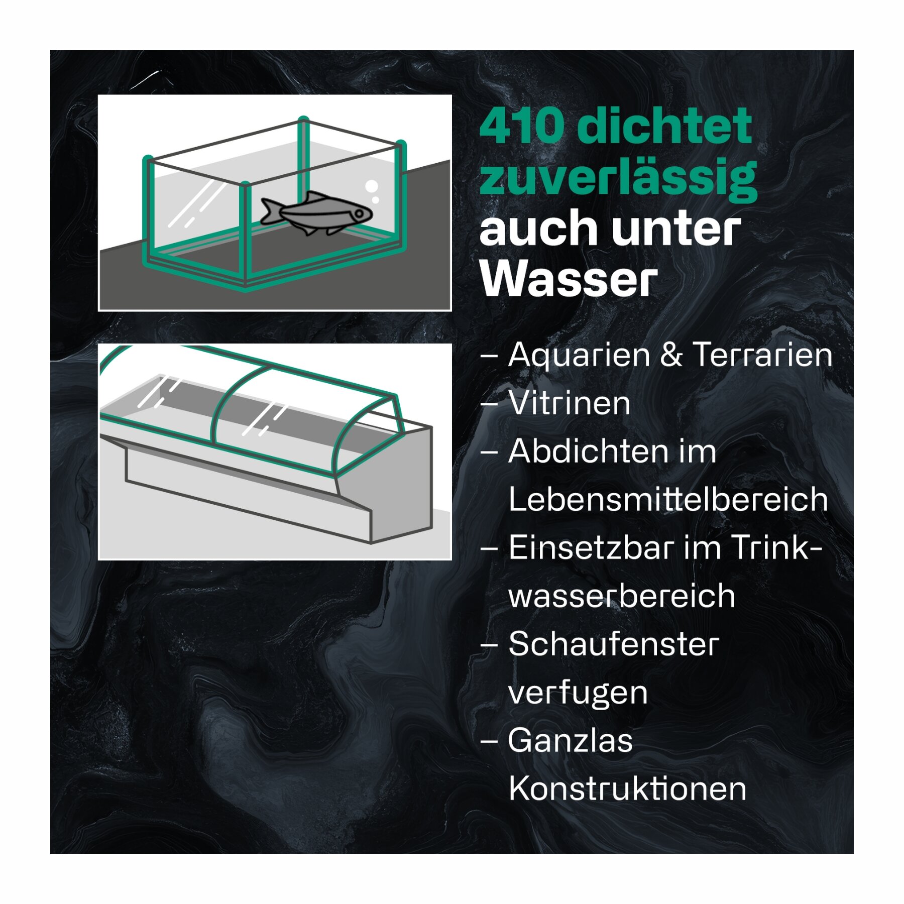 Ramsauer 410 Aquariumsilikon 310 ml Kartusche versch. Farben