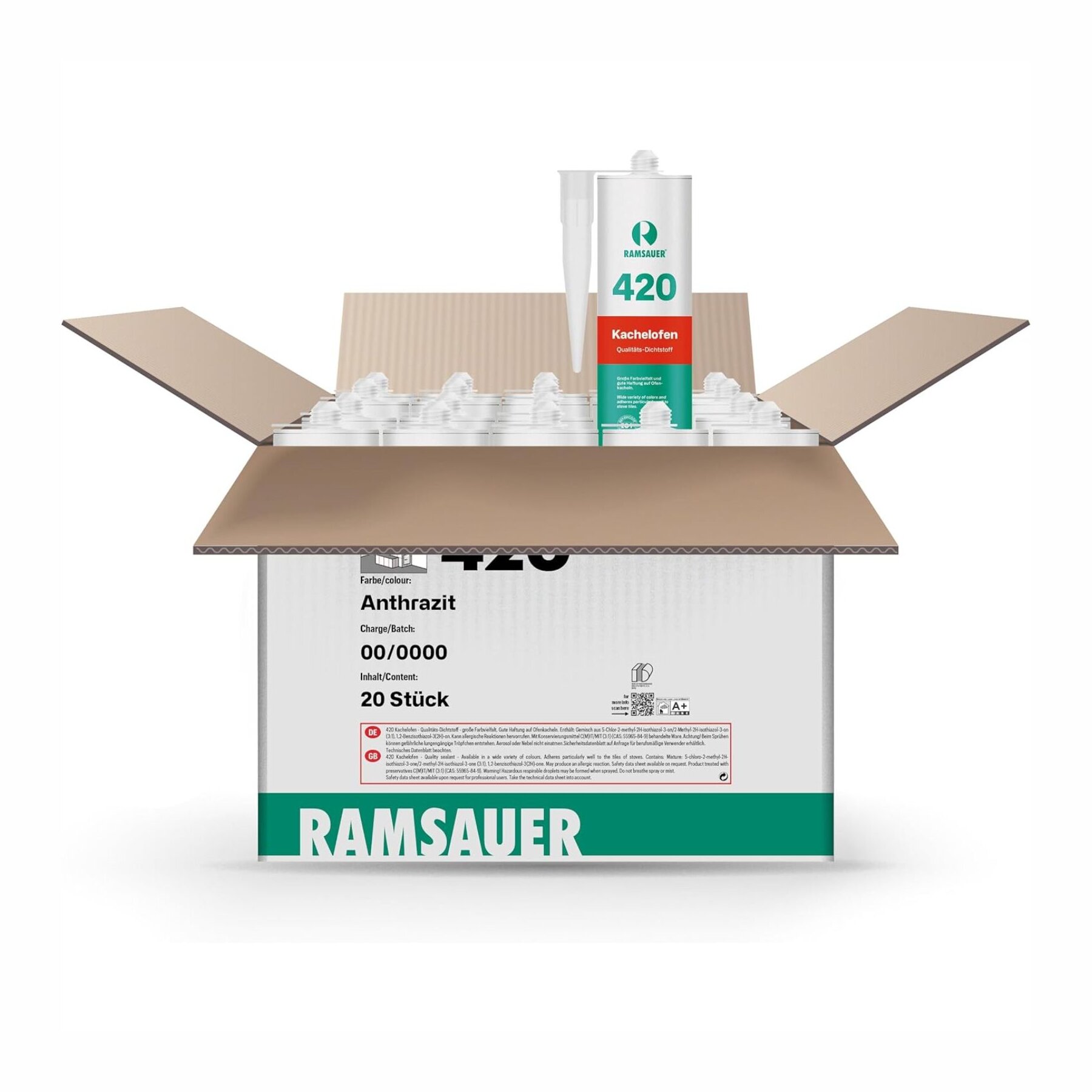Ramsauer 420 Kachelofen Acryldichtstoff 20 x 310 ml Kartusche versch. Farben