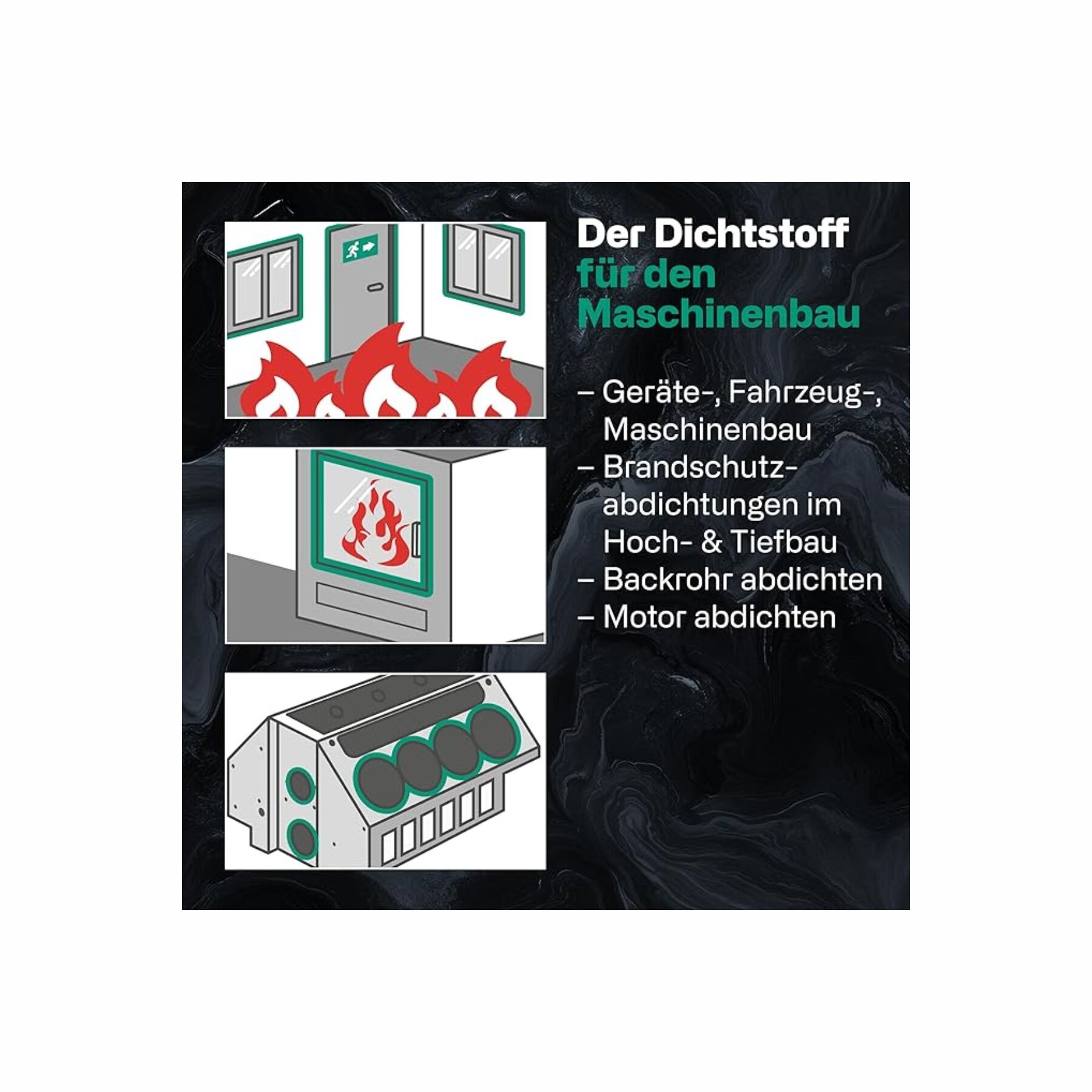 Ramsauer 345 Hitze-Ölbeständig Silikon 310 ml Kartusche schwarz