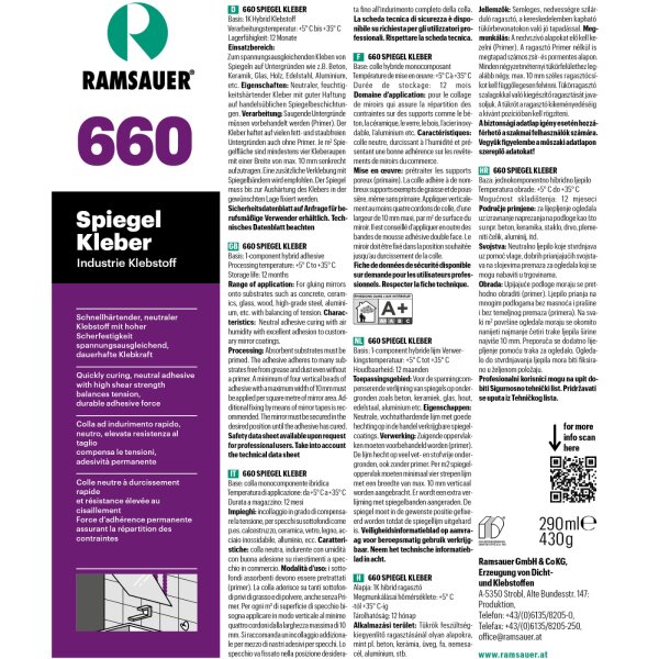 Ramsauer 660 Spiegelkleber 310 ml Kartusche grau