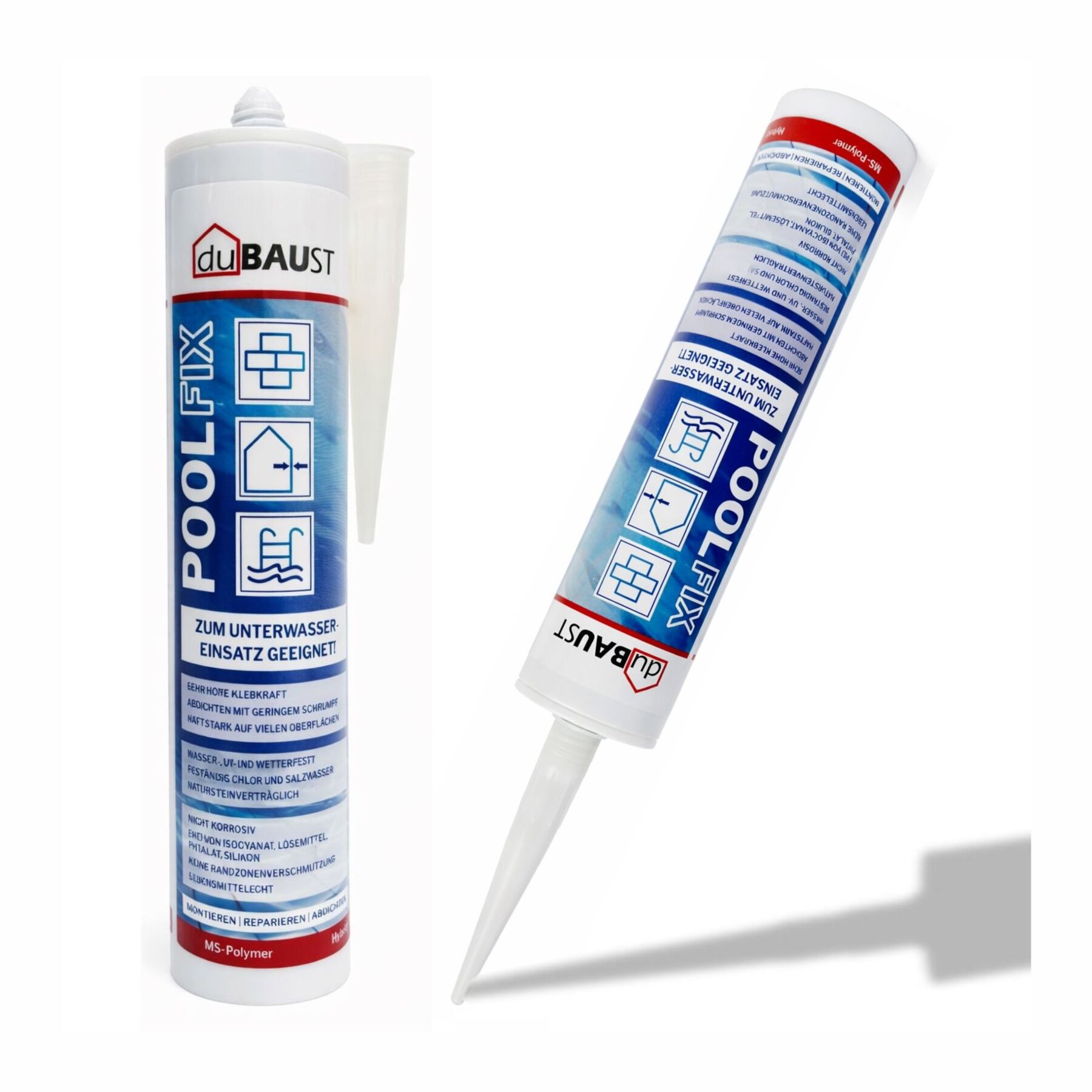 duBAUST POD24 PoolFix Hochleistungs Poolkleber 422 g Kartusche schwimmbadblau (RAL5012)