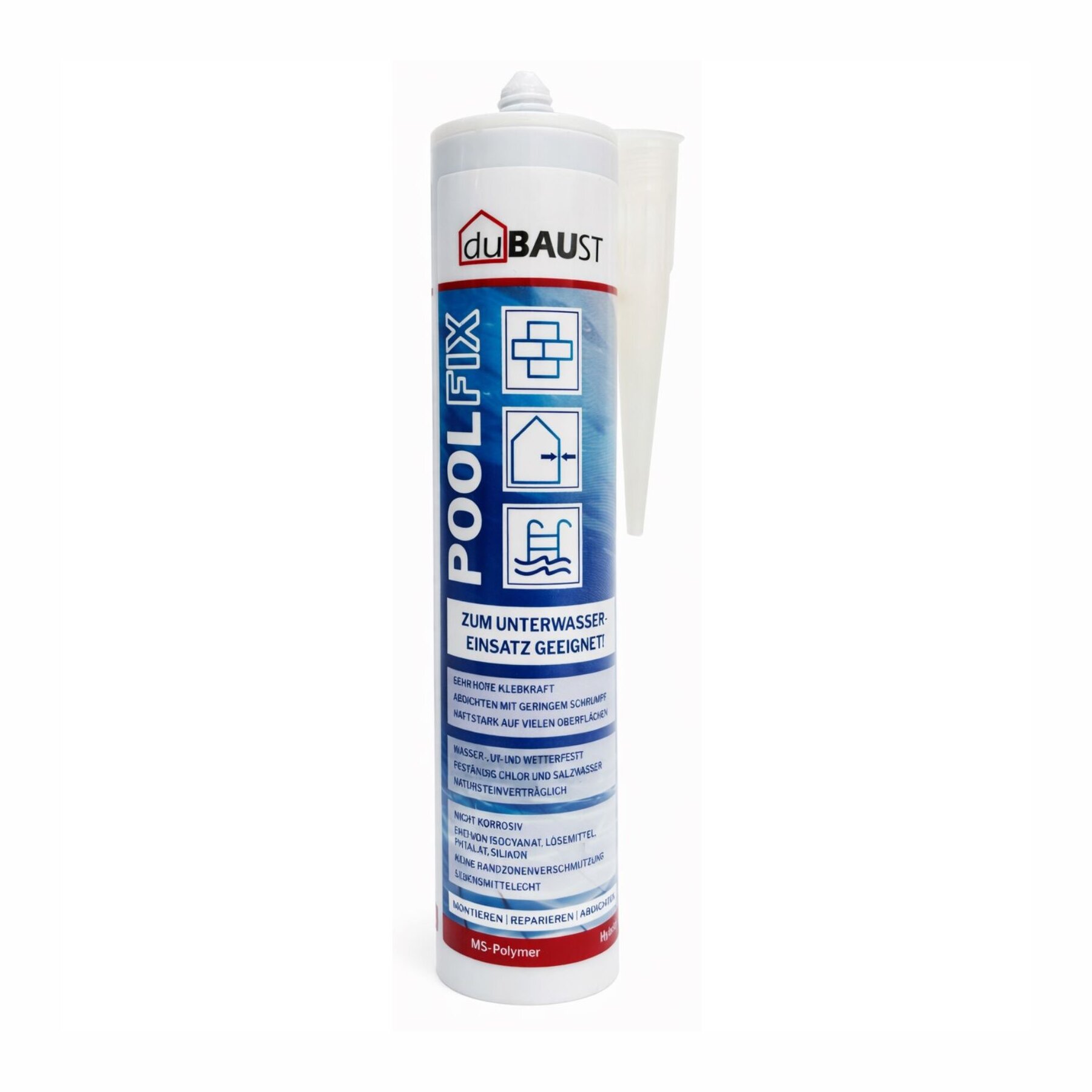 duBAUST POD24 PoolFix Hochleistungs Poolkleber 422 g Kartusche schwimmbadblau (RAL5012)
