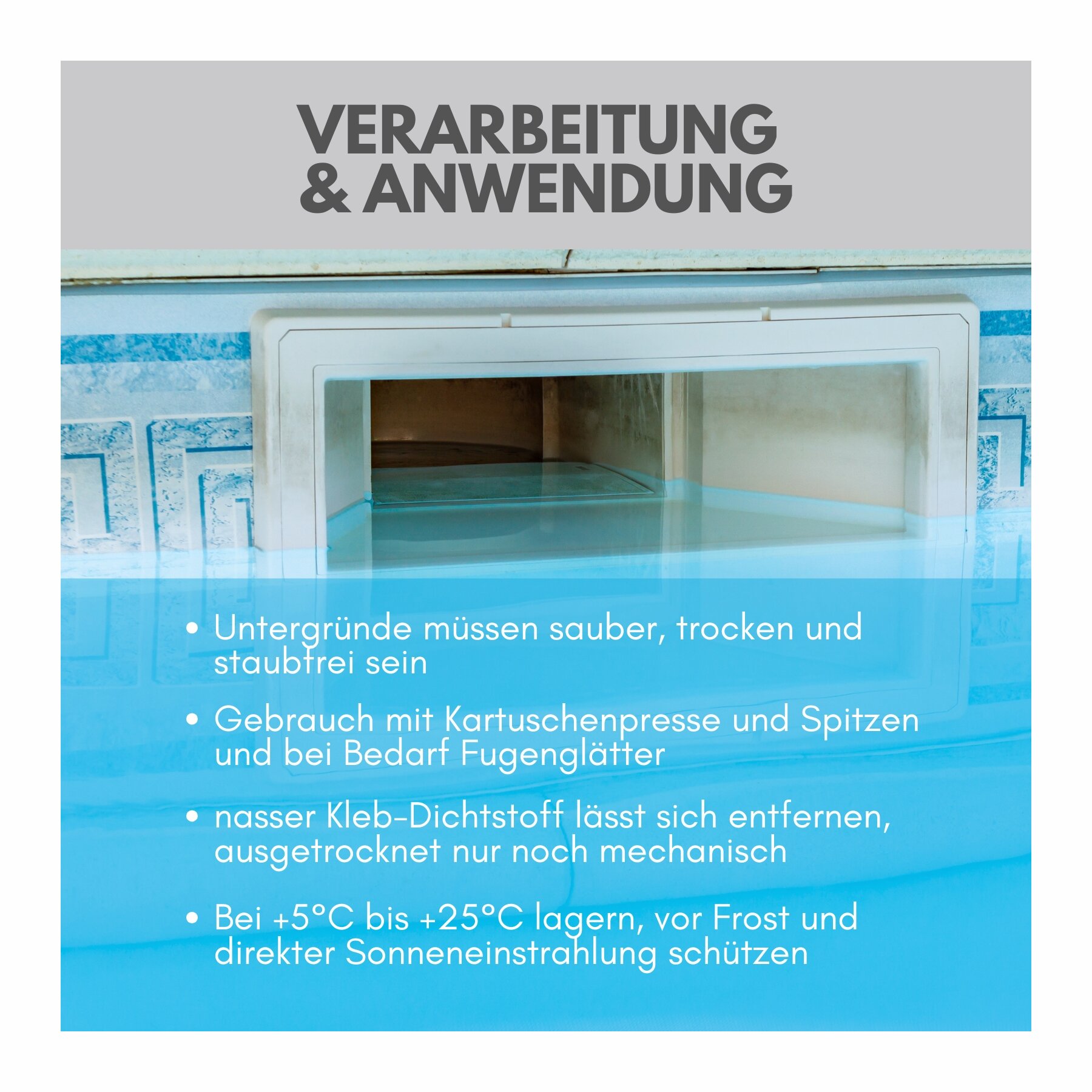duBAUST POD24 PoolFix Hochleistungs Poolkleber 422 g Kartusche schwimmbadblau (RAL5012)