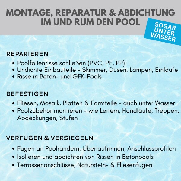 duBAUST POD24 PoolFix Hochleistungs Poolkleber 422 g Kartusche schwimmbadblau (RAL5012)