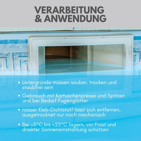 duBAUST POD24 PoolFix Hochleistungs Poolkleber 422 g Kartusche schwimmbadblau (RAL5012)