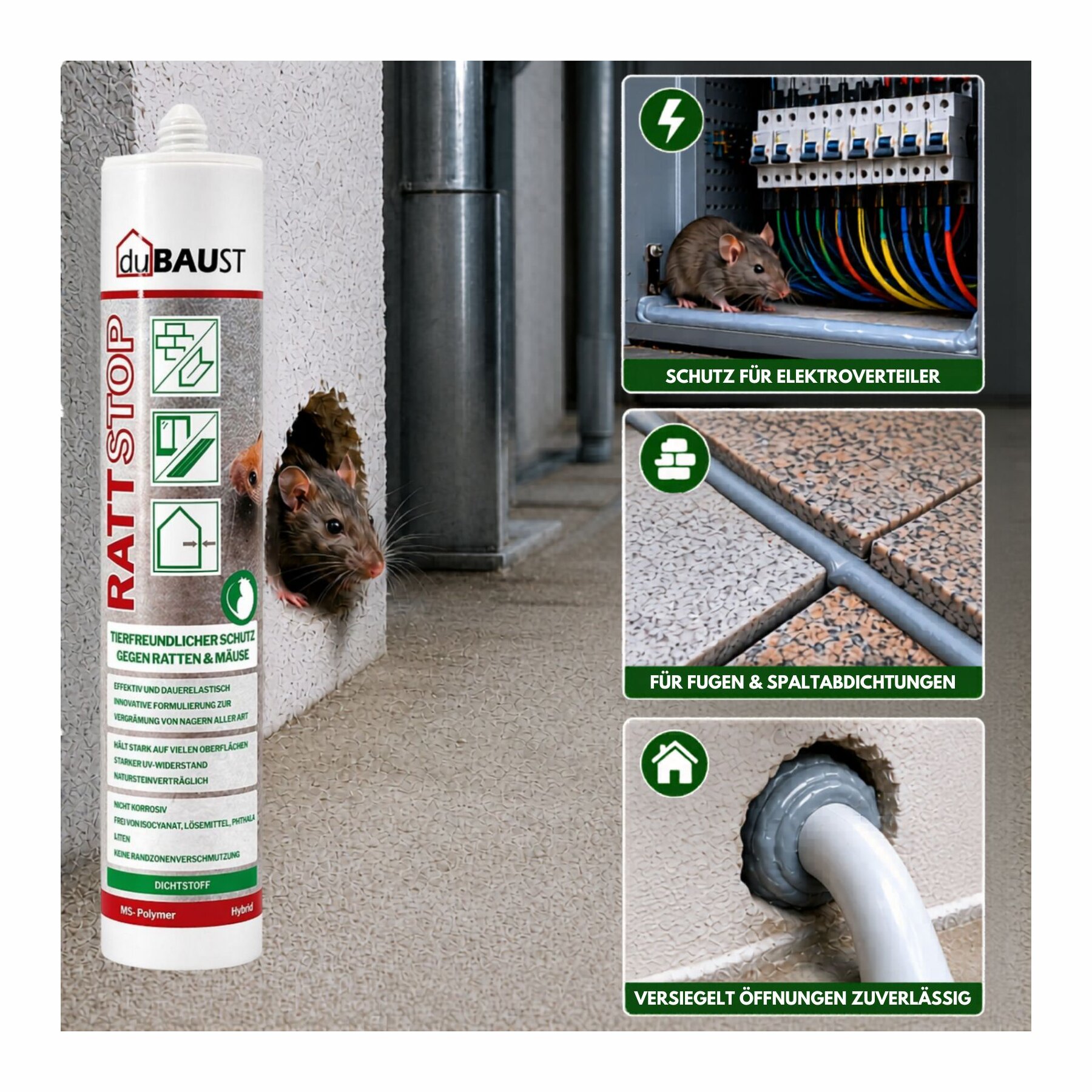 duBAUST RAT24 RATTSTOP 290 ml Kartusche grau