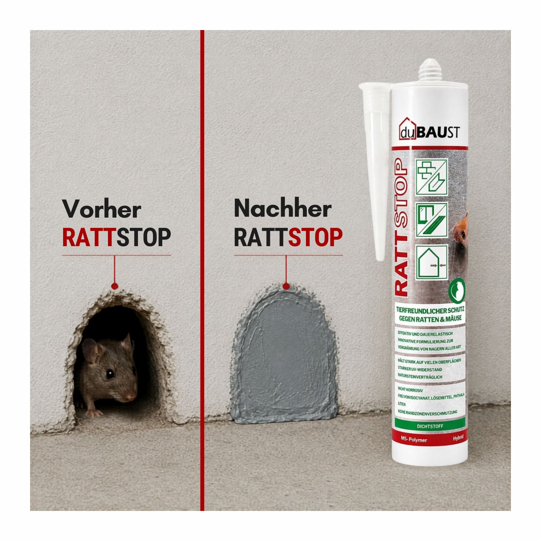 duBAUST RAT24 RATTSTOP 290 ml Kartusche grau