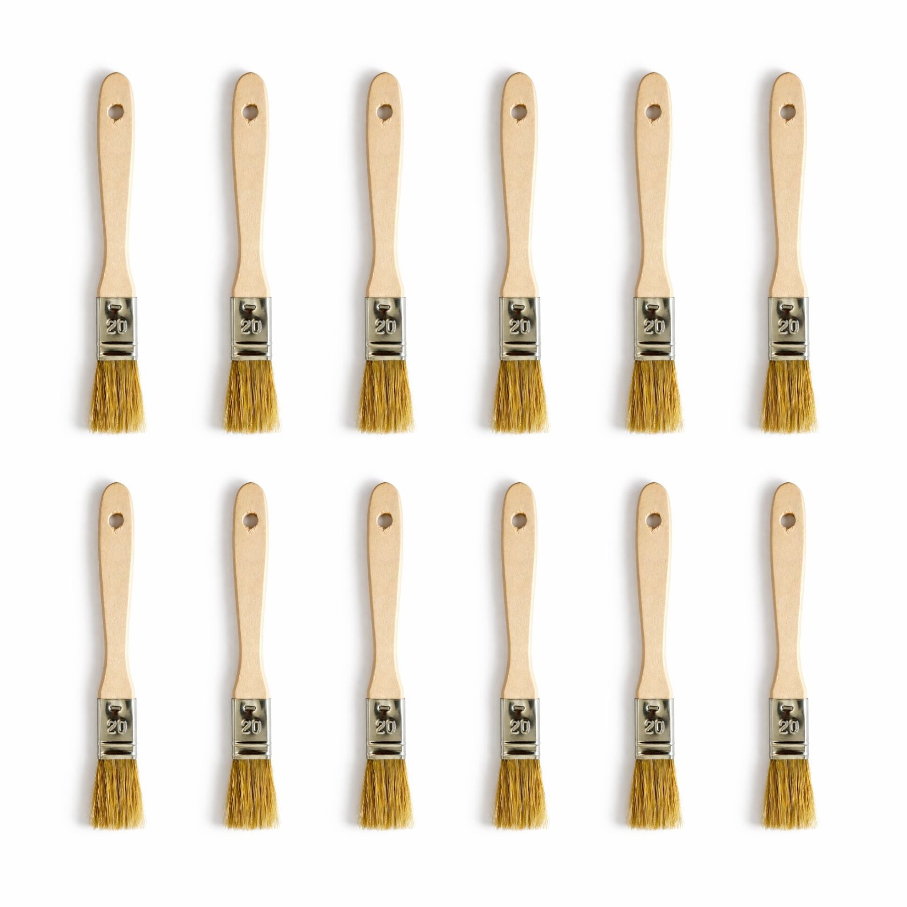 Malerpinsel Flachpinsel Lackierpinsel für Grundierung Lack Farbe & Versiegelung 20 mm 12 Stück