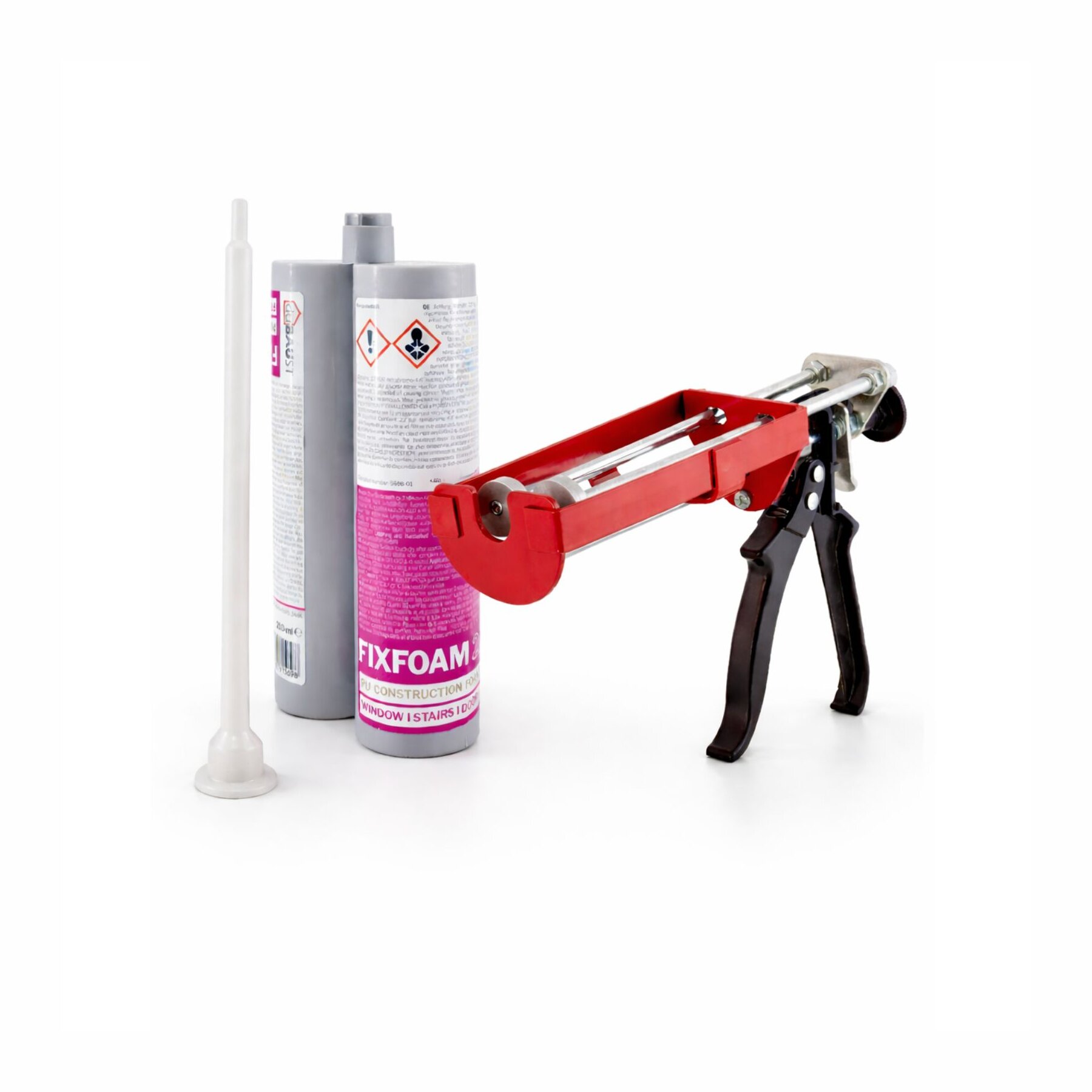 duBAUST Montage-Set ZAK24 2K Zargenschaum | 210ml Doppel-Kartusche & Profi-Presse | 1 bis 10er Pack