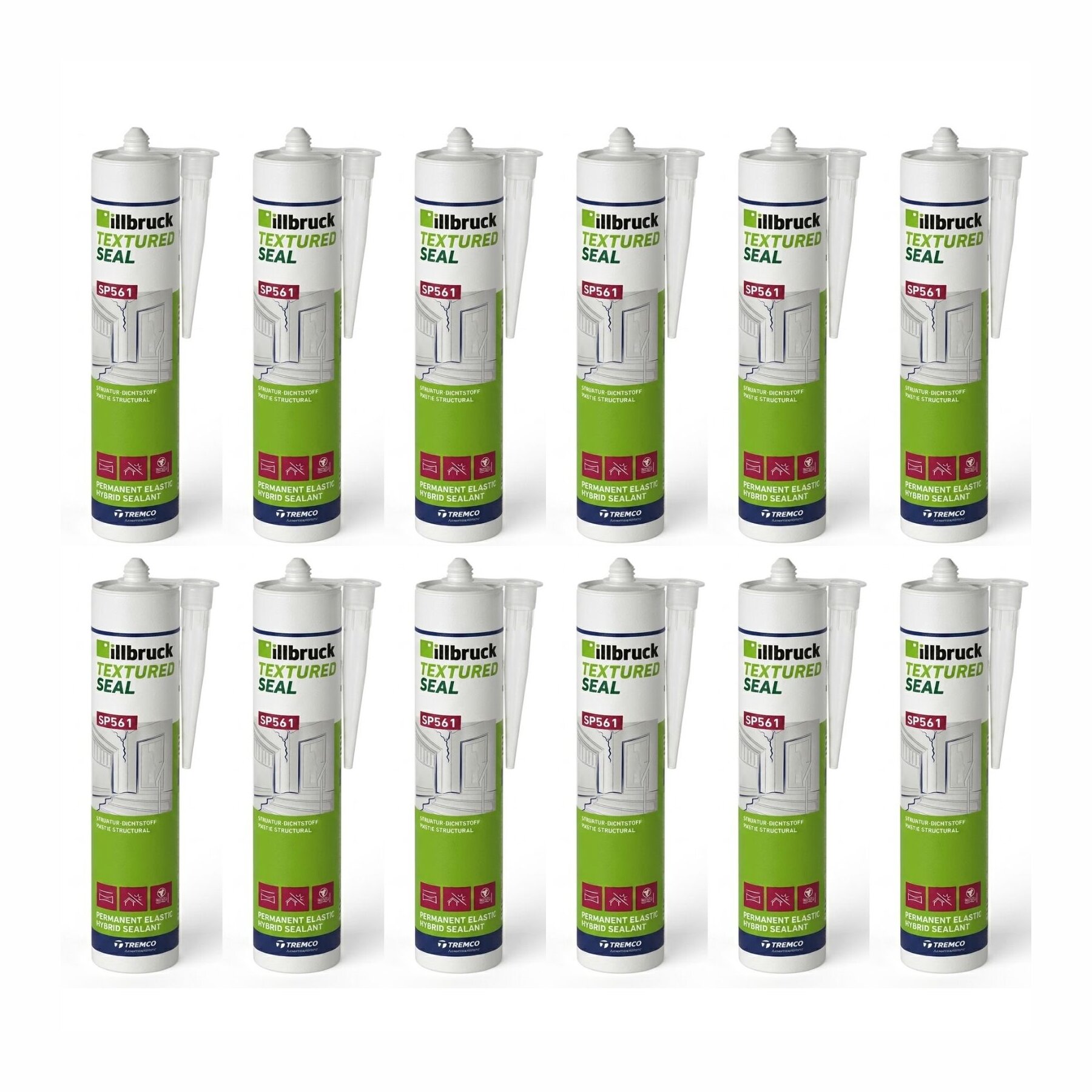 RESTPOSTEN 12x illbruck SP561 Struktur-Dichtstoff 310ml signalweiß MHD 07/26