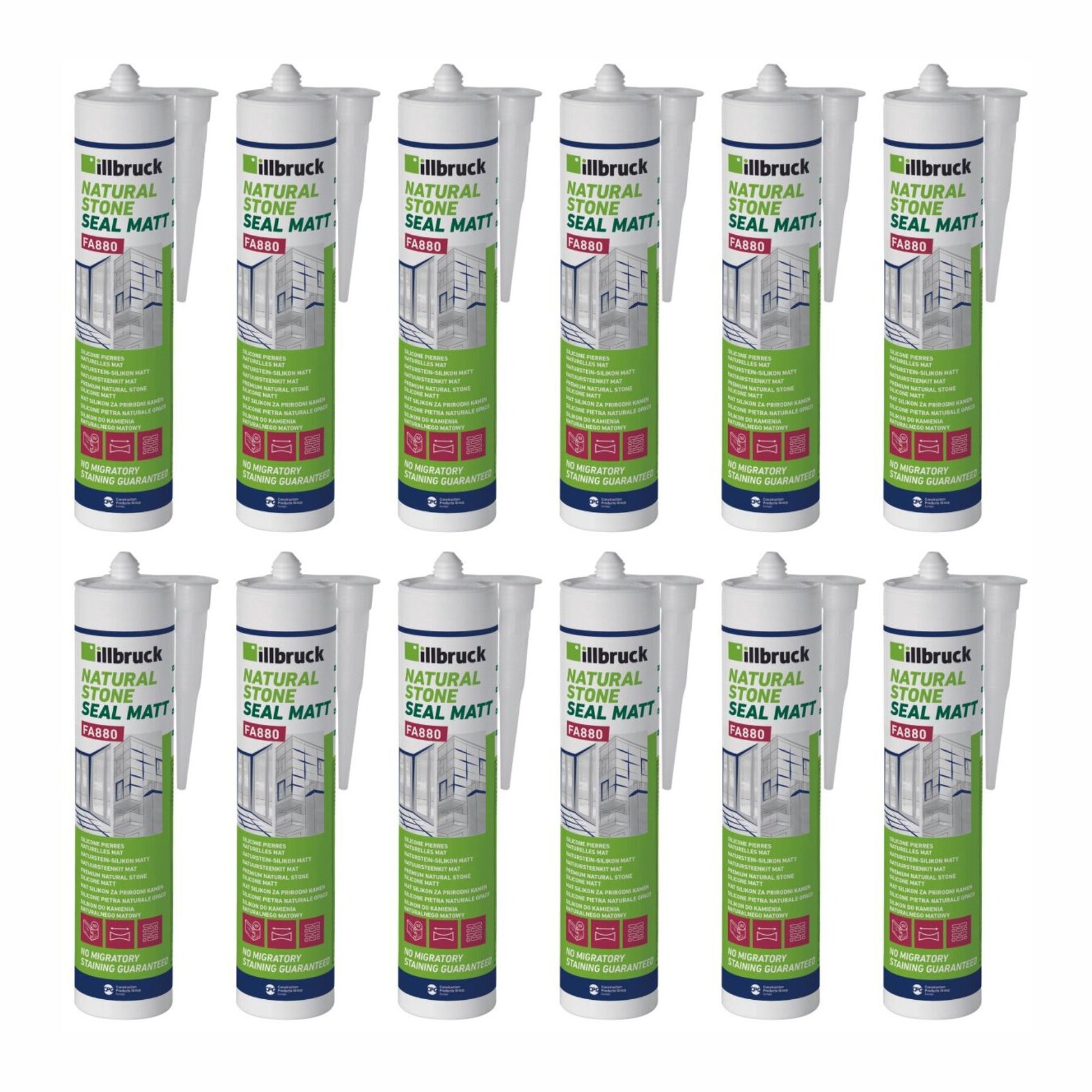 RESTPOSTEN 12x illbruck FA880 Naturstein Silikon MATT 310ml anemone 822 MHD 10/26