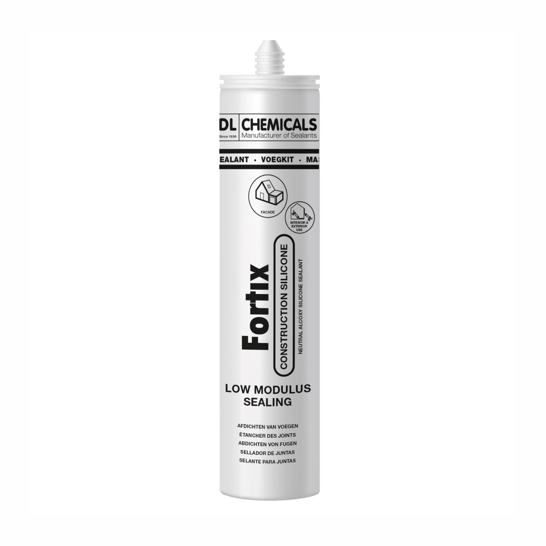 AKTION Fortix Construction 1K neutrales Bausilikon 280 ml Kartusche weiss MHD 08/26