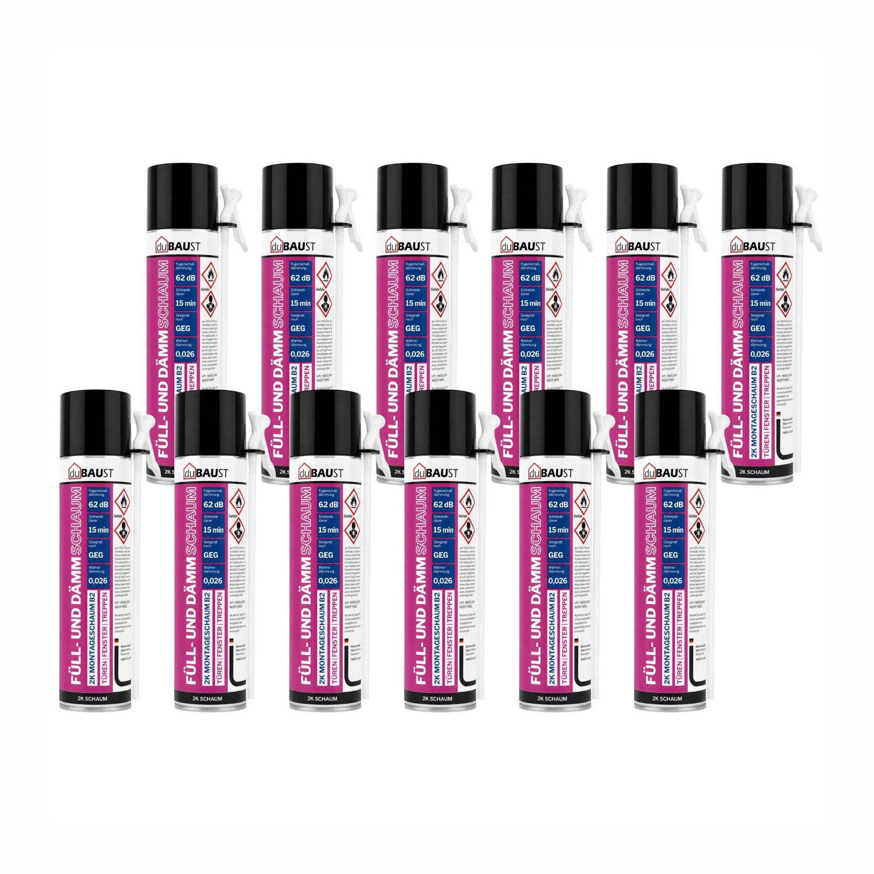 Karton (12x 400ml) duBAUST ZKS24 2K Zargenschaum B2