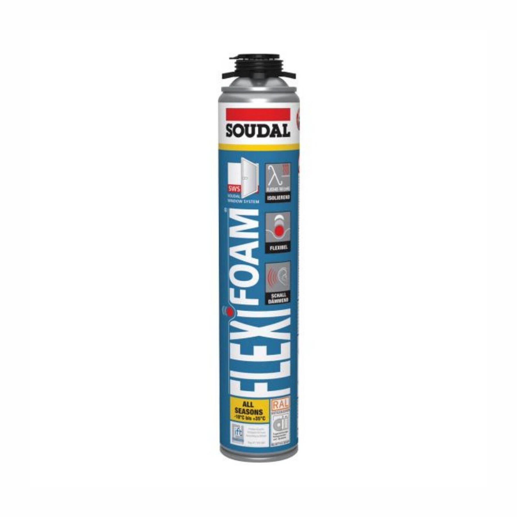 Soudal Flexifoam hochelastischer PU Fensterschaum 750ml für Pistole