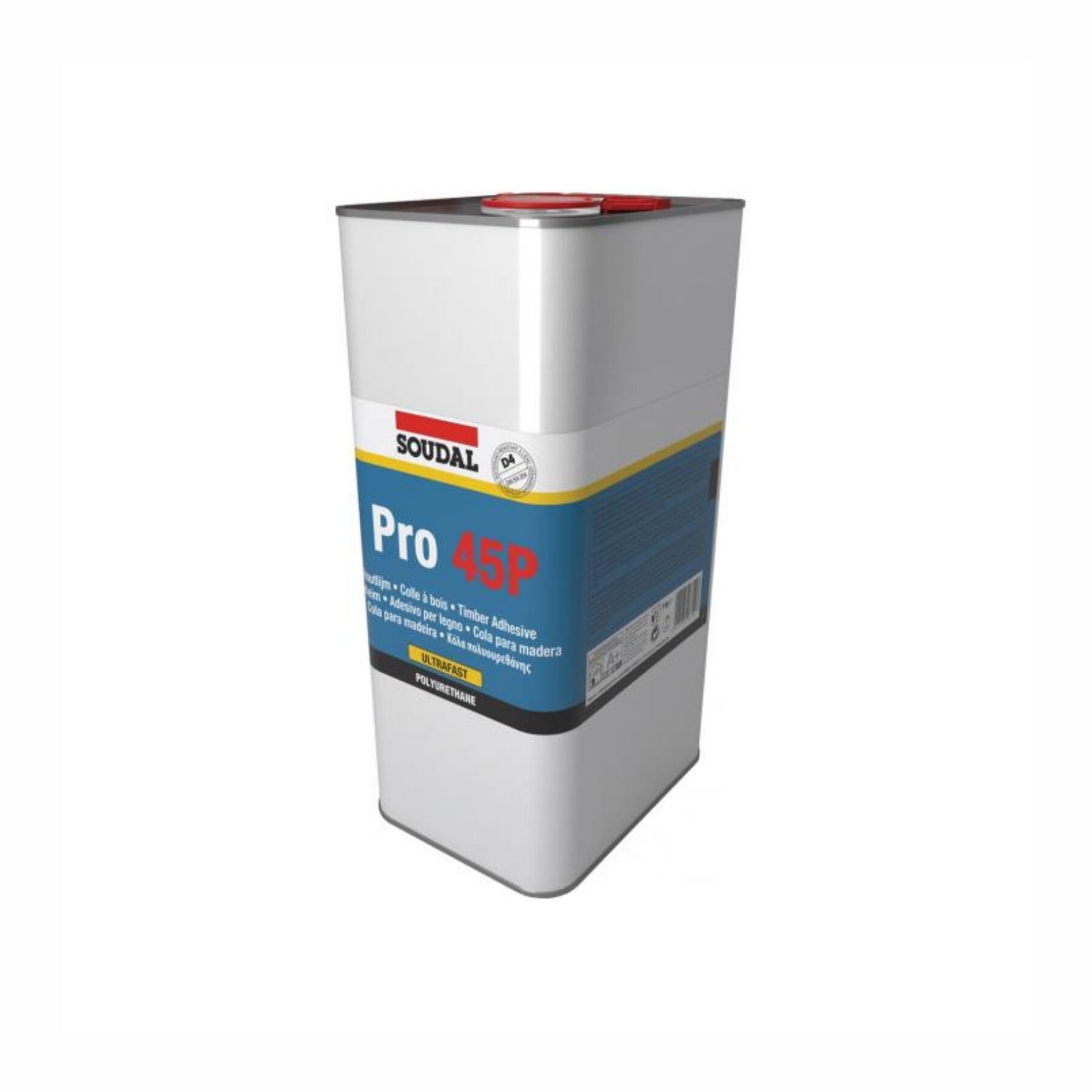 Soudal Pro 45P Holzleim Superfast 5kg Kanister, Wasserfestigkeit D4