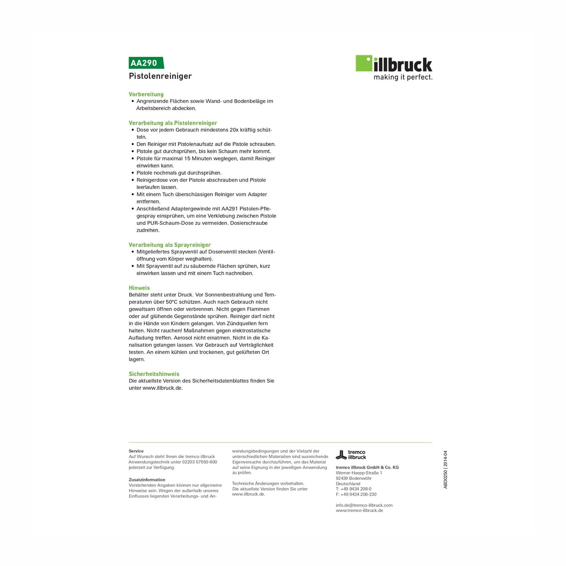 illbruck AA290 Pistolenreiniger 500ml