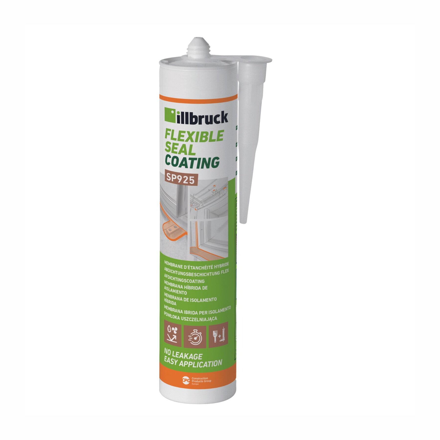 illbruck SP925 luft- und wasserdichte Abdichtungsbeschichtung 310 ml Kartusche, anthrazitgrau