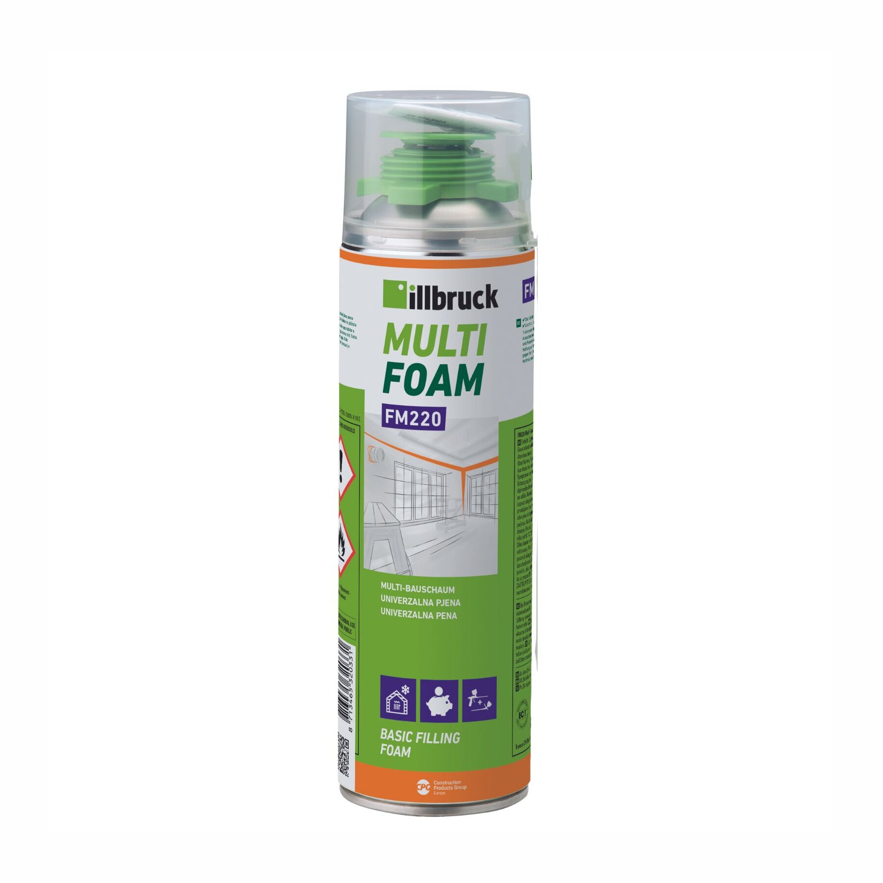 Illbruck FM220 1K PUR-Montageschaum Pistolenschaum 500ml 1K PU Bauschaum (keine Pistole vorhanden)